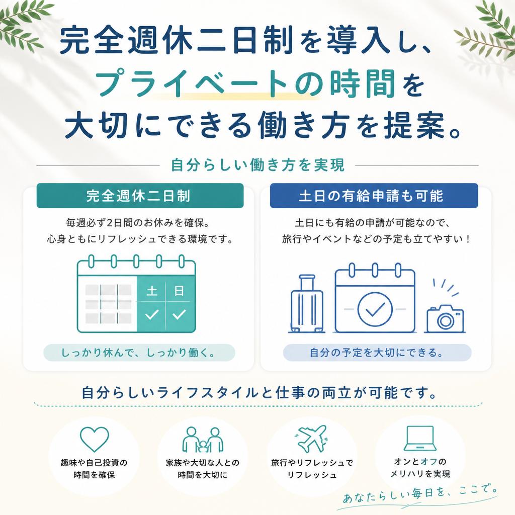 充実の週休二日制